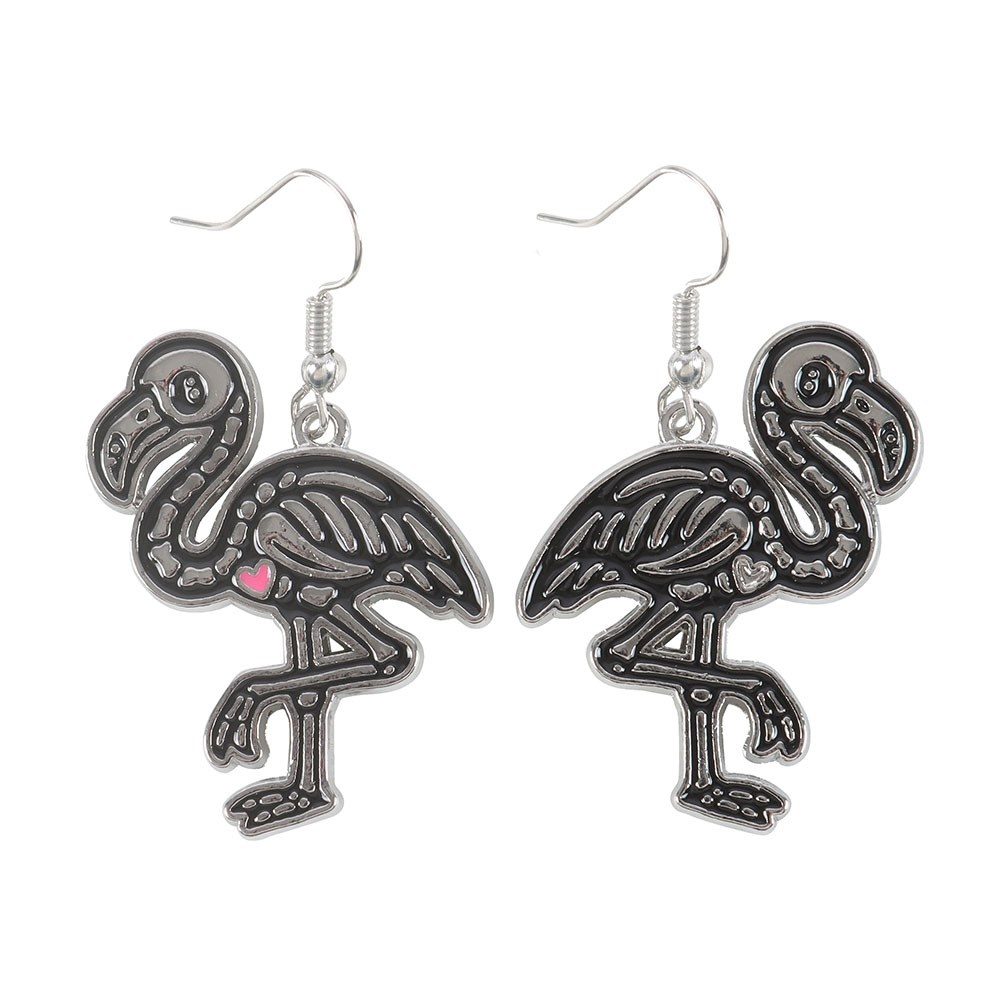 Something Different - Flamingoth Enamel Dangle Des boucles d'oreilles - Multicolore